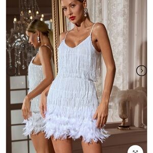 Chic White Fringe Mini Dress